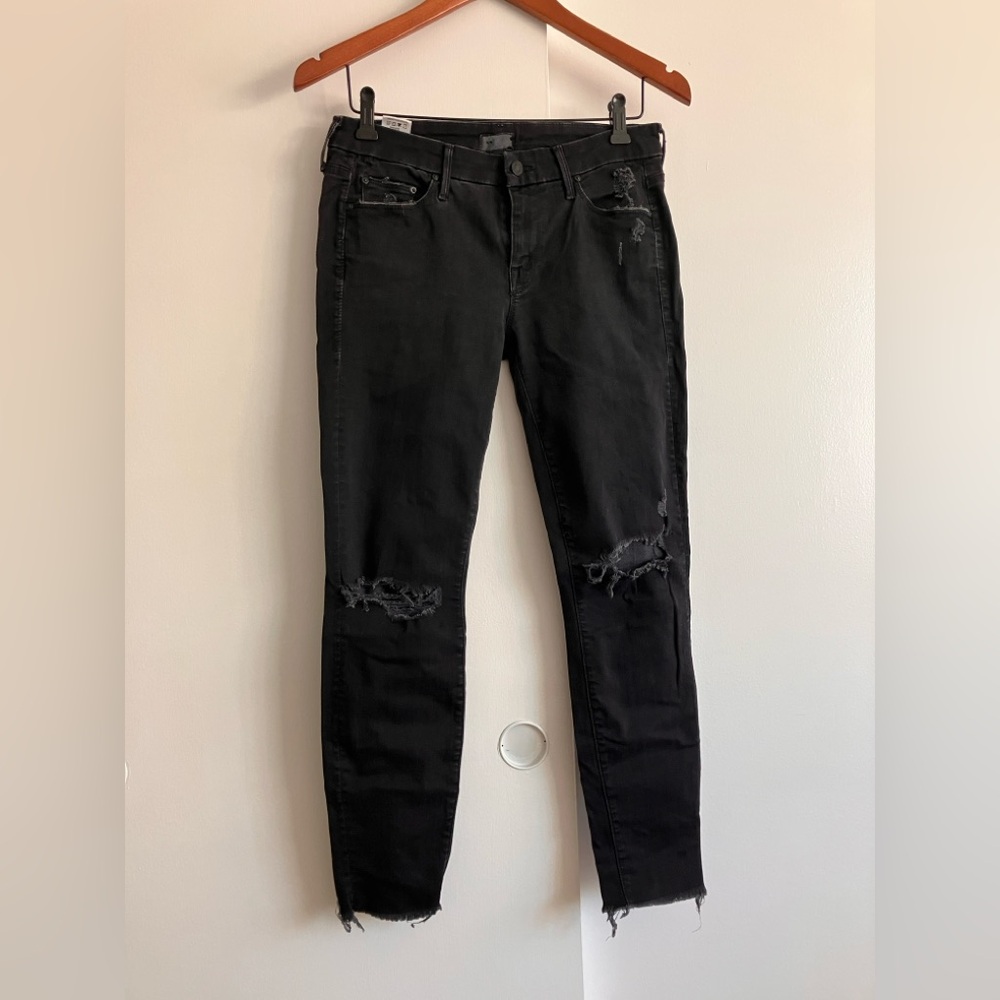 MOTHER Distressed Black Jean sz 28